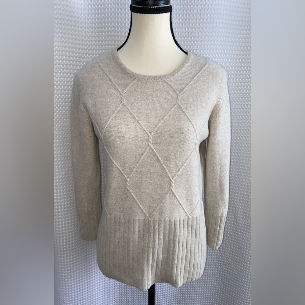 Women’s Vintage JOYE+FUN merino wool blend oatmeal knitted sweater‎ size small